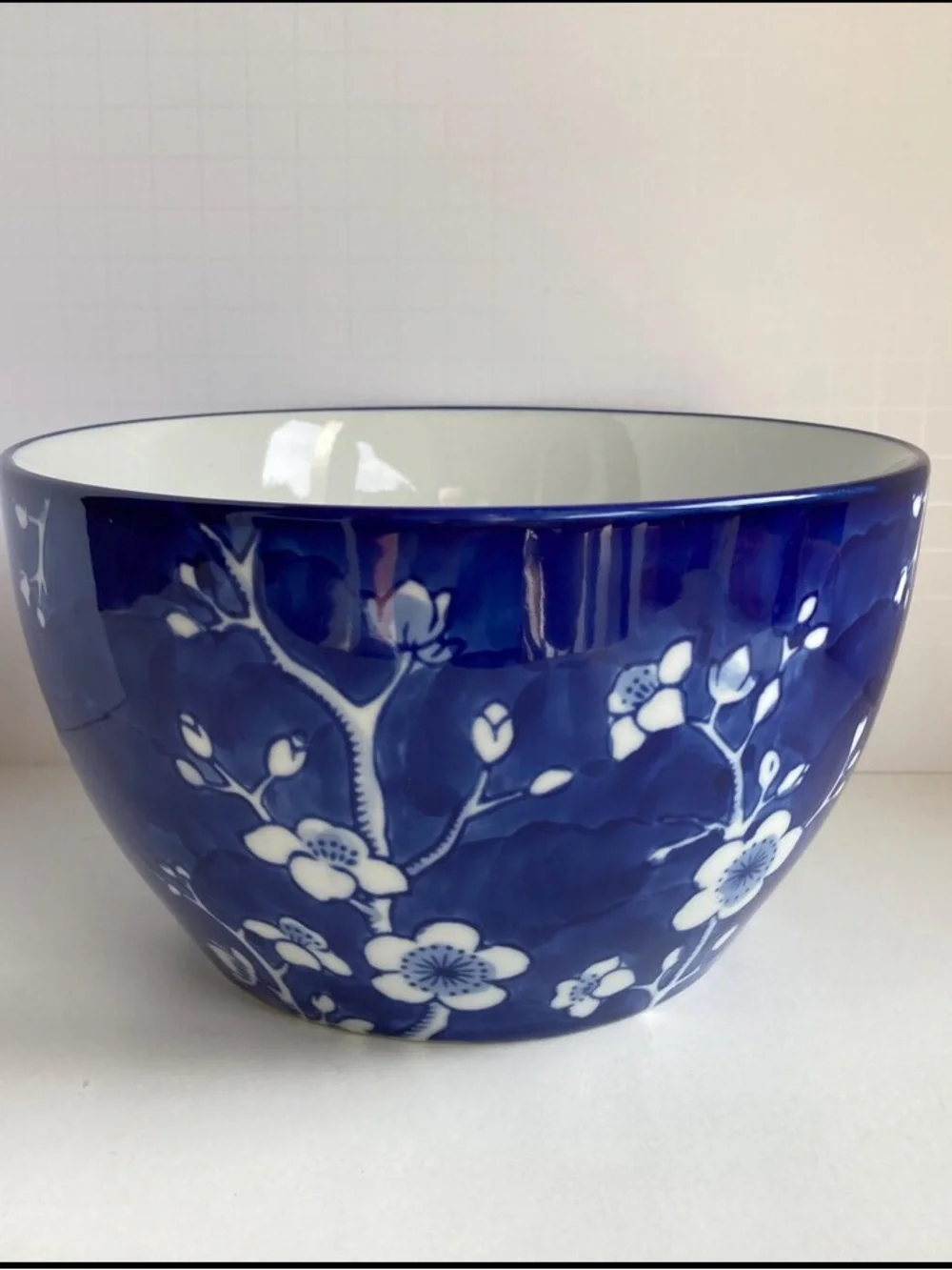 Williams Sonoma Blue and White Cherry Blossom Bowl